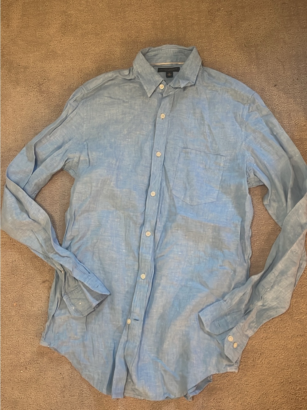 Banana republic medium tall Blue Linen Button-Up Shirt Men's Casual Shirt